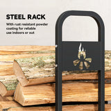 Steel 6.5 ft Firewood Storage Shelf Log Rack With 300 kg Capacity - Velmora
