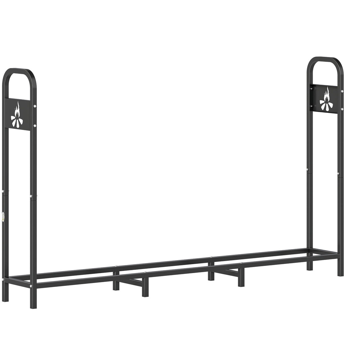 Steel 6.5 ft Firewood Storage Shelf Log Rack With 300 kg Capacity - Velmora