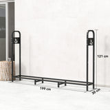 Steel 6.5 ft Firewood Storage Shelf Log Rack With 300 kg Capacity - Velmora