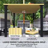 Steel 7 Pieces Garden Dining Set With 4 Poly Rattan Armchairs And 4 Footstools - Velmora