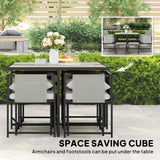 Steel 8 Seater Garden Dining Set With 4 Armchairs and 4 Stools - Velmora