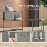 Steel 8 Seater Garden Dining Set With 4 Armchairs and 4 Stools - Velmora
