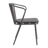Steel Armchair With Hand-Woven Rope Backrest - Kendal