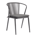 Steel Armchair With Hand-Woven Rope Backrest - Kendal