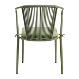 Steel Armchair With Hand-Woven Rope Backrest - Kendal