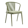 Steel Armchair With Hand-Woven Rope Backrest - Kendal