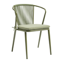 Steel Armchair With Hand-Woven Rope Backrest - Kendal