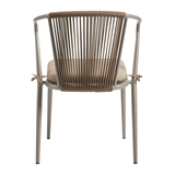 Steel Armchair With Hand-Woven Rope Backrest - Kendal