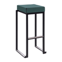 Steel Bar Stool in Black Frame With Velvet Seat Pad - Kubo