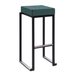Steel Bar Stool in Black Frame With Velvet Seat Pad - Kubo