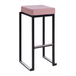 Steel Bar Stool in Black Frame With Velvet Seat Pad - Kubo