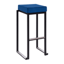 Steel Bar Stool in Black Frame With Velvet Seat Pad - Kubo
