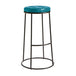 Steel Bar Stool With Faux Leather Seat Pad And Black Metal Frame - Max