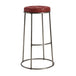 Steel Bar Stool With Faux Leather Seat Pad And Black Metal Frame - Max
