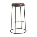 Steel Bar Stool With Faux Leather Seat Pad And Clear Metal Frame - Max