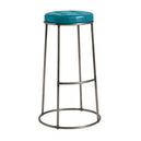 Steel Bar Stool With Faux Leather Seat Pad And Clear Metal Frame - Max