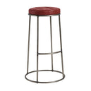 Steel Bar Stool With Faux Leather Seat Pad And Clear Metal Frame - Max