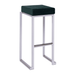 Steel Bar Stool in White Frame With Velvet Seat Pad - Kubo