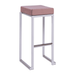 Steel Bar Stool in White Frame With Velvet Seat Pad - Kubo