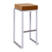 Steel Bar Stool in White Frame With Velvet Seat Pad - Kubo