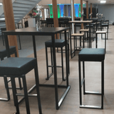 Steel Bar Table for 2 People 45cm Wide Rectangular - Kubo