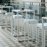 Steel Bar Table for 2 People 45cm Wide Rectangular - Kubo