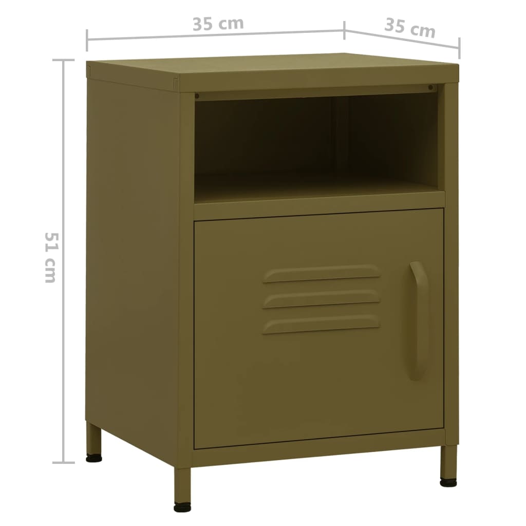 Steel Bedside Cabinet With 1 Door - Vantage Home