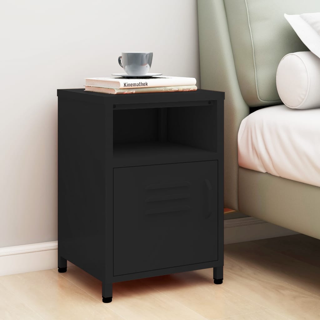 Steel Bedside Cabinet With 1 Door - Vantage Home