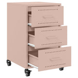Steel Bedside Cabinet With 3 Drawers - Vantage Home