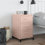 Steel Bedside Cabinet With 3 Drawers - Vantage Home