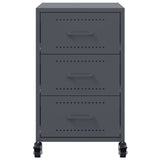 Steel Bedside Cabinet With 3 Drawers - Vantage Home