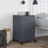 Steel Bedside Cabinet With 3 Drawers - Vantage Home