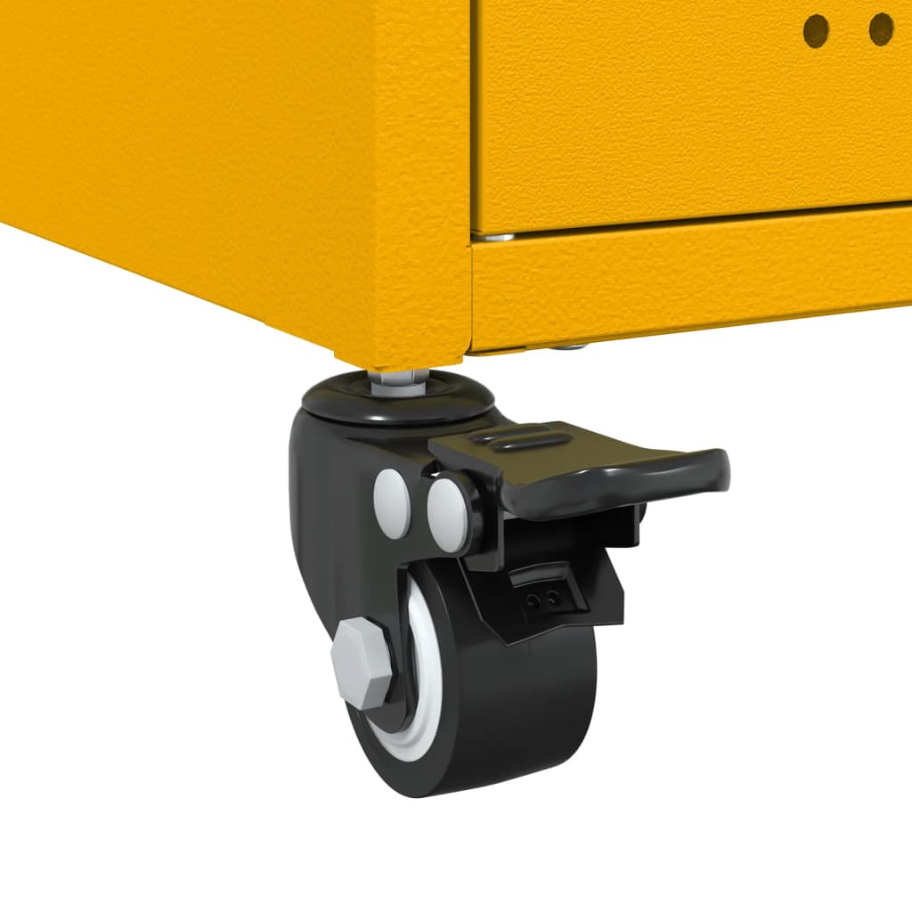 Steel Bedside Cabinet With 3 Drawers - Vantage Home