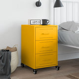 Steel Bedside Cabinet With 3 Drawers - Vantage Home