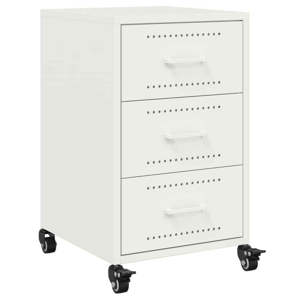 Steel Bedside Cabinet With 3 Drawers - Vantage Home