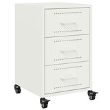 Steel Bedside Cabinet With 3 Drawers - Vantage Home