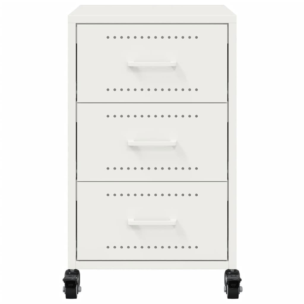 Steel Bedside Cabinet With 3 Drawers - Vantage Home