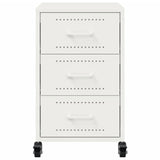 Steel Bedside Cabinet With 3 Drawers - Vantage Home