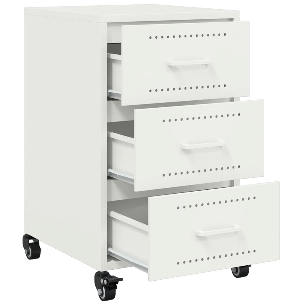 Steel Bedside Cabinet With 3 Drawers - Vantage Home