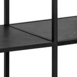 Steel Bookcase With 2 Marble Effect Wooden Shelves - Strington