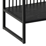 Steel Bookcase With 2 Marble Effect Wooden Shelves - Strington