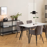 Steel Bookcase With 2 Marble Effect Wooden Shelves - Strington