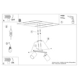 Steel Ceiling Light With 2 Lemmi Lamps - Bittersweet Shimmer