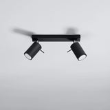 Steel Ceiling Light With 2 Ring Lamps - Bittersweet Shimmer