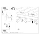 Steel Ceiling Light With 3 Eyetech Lamps - Bittersweet Shimmer