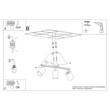 Steel Ceiling Light With 3 Lemmi Lamps - Bittersweet Shimmer