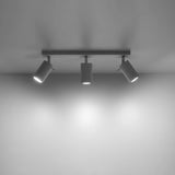Steel Ceiling Light With 3 Ring Lamps - Bittersweet Shimmer