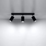 Steel Ceiling Light With 3 Ring Lamps - Bittersweet Shimmer