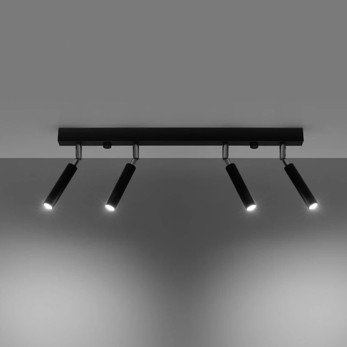 Steel Ceiling Light With 4 Eyetech Lamps - Bittersweet Shimmer