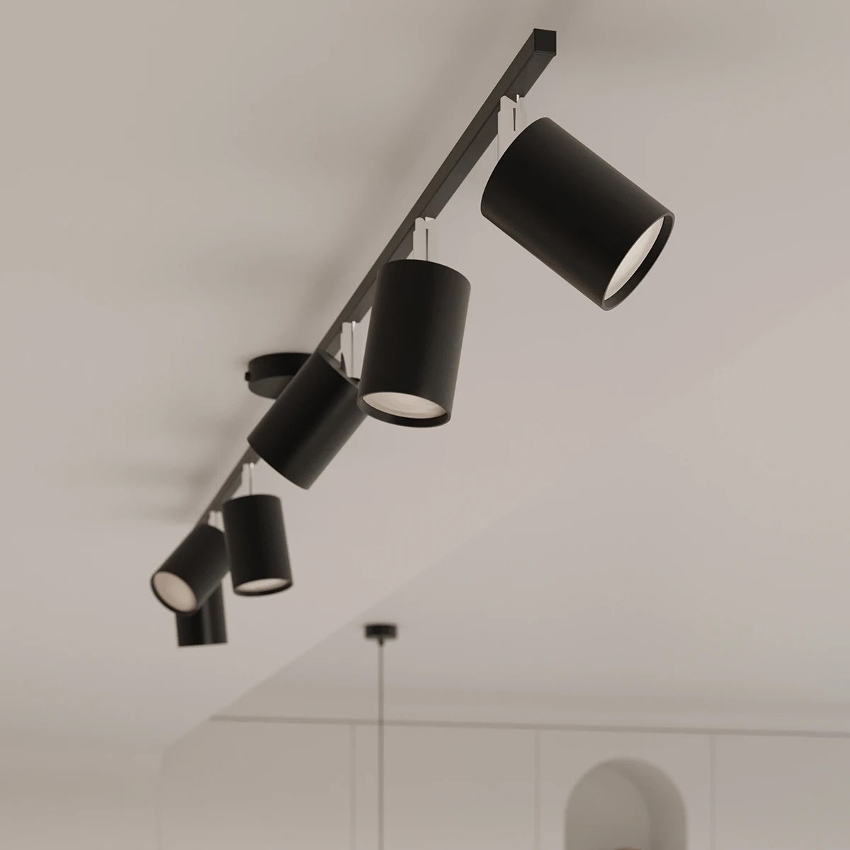 Steel Ceiling Light With 6 Lemmi Lamps - Bittersweet Shimmer